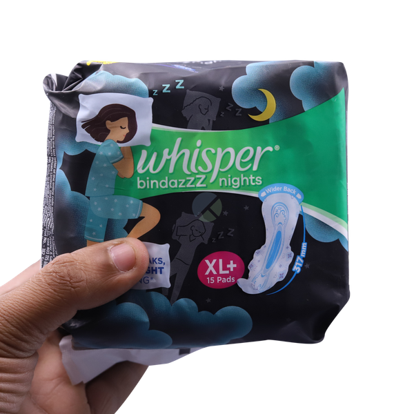 Whisper bindazzz Nights Xl+ 15+15+15 Sanitary Pads