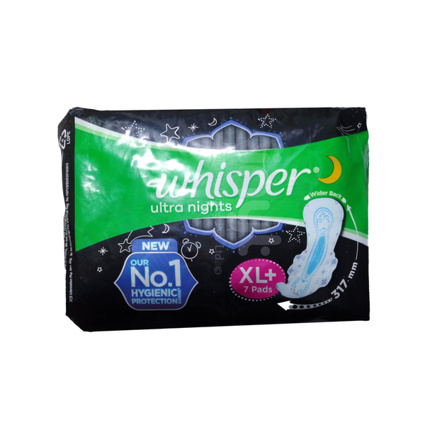 Buy Whisper Ultra Nights Wings Sanitary Pads XL+ 7 Pads online at